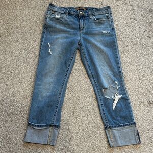 Joe's Jeans Distressed Blue Cropped Denim